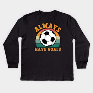 Retro Soccer Kids Long Sleeve T-Shirt